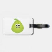 不機嫌なファジー梨顔おもしろいフルーツキャラクター ラゲッジタグ (裏面横)