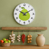 不機嫌なファジー梨顔おもしろいフルーツキャラクター ラージ壁時計