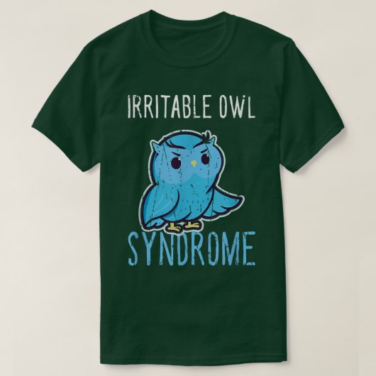 不機嫌なフクロウおもしろい症候群の夜行性O Tシャツ (デザイン正面)