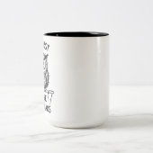 不機嫌なフクロウの面白い引用コーヒー愛好家のための二色マグ ツートーンマグカップ (中央)