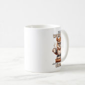 不機嫌なフクロウ私はコーヒーが出ると仕事を始める コーヒーマグカップ (正面右)