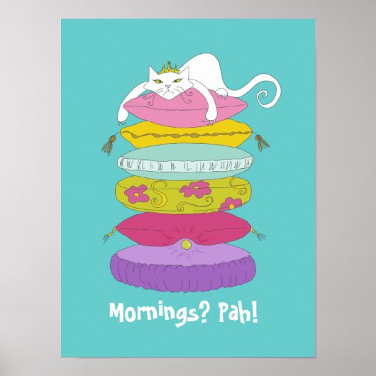 不機嫌なプリンセスキャットと豆のカラフルポスター ポスター (正面)