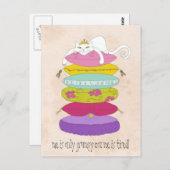 不機嫌なプリンセス猫と豆の漫画 ポストカード (正面/裏面)