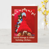 不機嫌なベビーサルカタガメ赤い帽子の休日 カード (黄色い花)