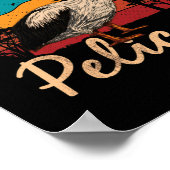 不機嫌なペリカンヴィンテージサンセットアニマル ポスター (角)