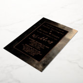 不機嫌なロマンティックな編集可能なテンプレート ダークゴシック 箔招待状 (回転した状態)