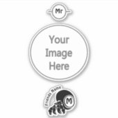 不機嫌な仙人カニシルエットモノグラム シール (正面)