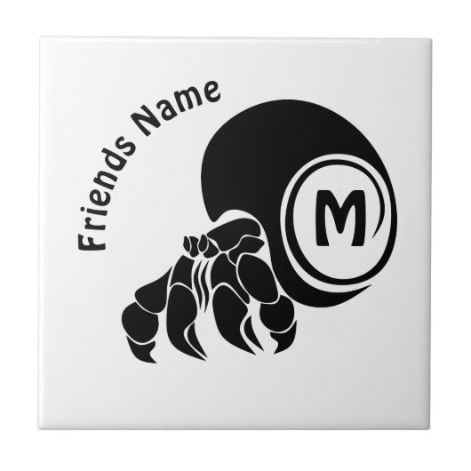 不機嫌な仙人カニシルエットモノグラム タイル (正面)