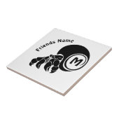 不機嫌な仙人カニシルエットモノグラム タイル (側面)