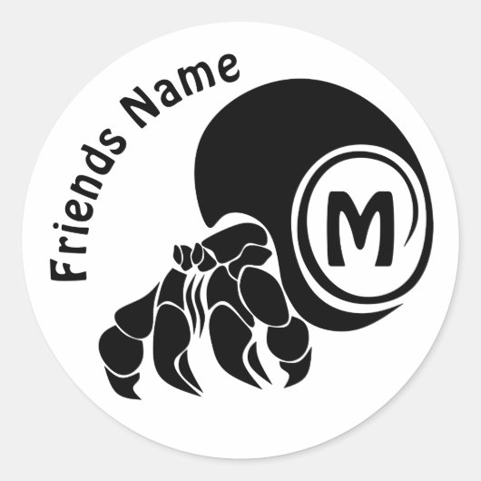 不機嫌な仙人カニシルエットモノグラム ラウンドシール (正面)