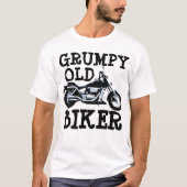 不機嫌な古いバイクもしくは自転車に乗る人、バイクTシャツ Tシャツ (正面)