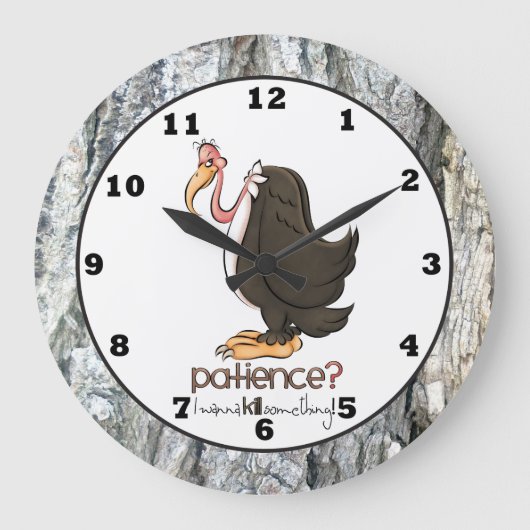 不機嫌な古いブザードウォールクロック ラージ壁時計 (正面)