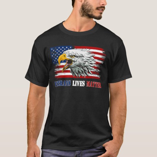 不機嫌な古い退役軍人アメリカンイーグル国旗の退役軍人李 Tシャツ (正面)
