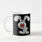 不機嫌な叫び声を上げるウサギ コーヒーマグカップ (左)