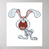 不機嫌な叫び声を上げるウサギ ポスター (正面)