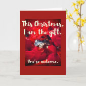 不機嫌な可愛いベビーサルカタートスクリスマスプレゼント カード (黄色い花)