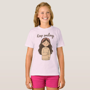 不機嫌な可愛い女の子ステッカー – ロングヘア&オーバーサイズ Tシャツ