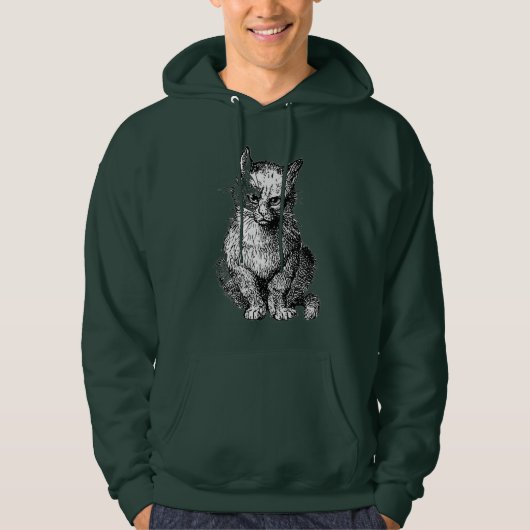 不機嫌な可愛い猫動物メンズTシャツ汗シャツ パーカ (正面)