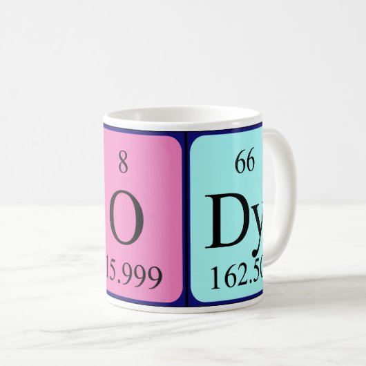 不機嫌な周期表の単語のマグ コーヒーマグカップ (正面右)
