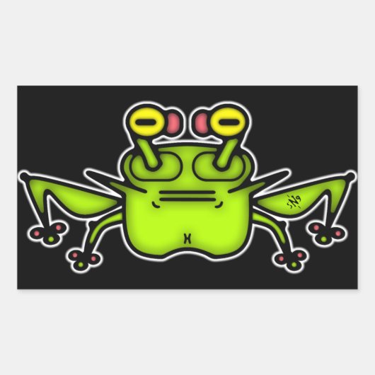 不機嫌な奇妙なカエルのTOAD v3-1長方形のステッカー 長方形シール (正面)