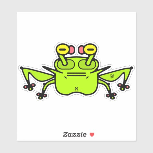 不機嫌な奇妙なカエルはv1を歩く シール (シート)