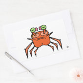 不機嫌な奇妙なカニv1長方形ステッカー 長方形シール (封筒)