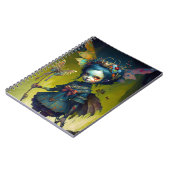 不機嫌な妖精のピクシーファンタジーアート ノートブック (左側)