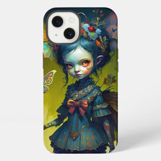 不機嫌な妖精のピクシー幻想芸術 iPhoneケース (裏面)