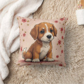 不機嫌な子犬 クッション (ブランケット)