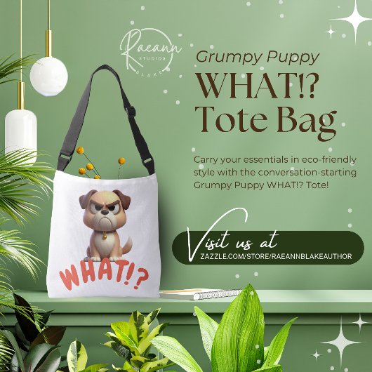 不機嫌な子犬WHAT!?トート クロスボディバッグ