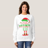 不機嫌な小妖精や小人クリスマスファミリーマッチングパジャマ スウェットシャツ (正面フル)