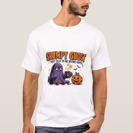不機嫌な幽霊の面白いハロウィンTシャツ Tシャツ