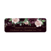 不機嫌な情熱 |紫ワインのドラマチックなバラアドレス ラベル (正面)