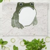 不機嫌な日本のカエルガエル 19世紀 キッチンタオル (折り畳み)