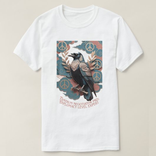 不機嫌な時の仲裁者Tシャツ - カラス Tシャツ (デザイン正面)