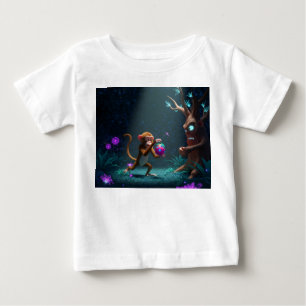 不機嫌な木から魔法の果物を盗むサル ベビーTシャツ