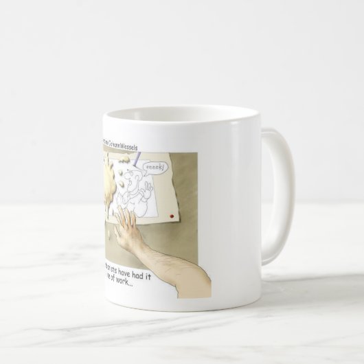 不機嫌な漫画家おもしろいの贈り物と収集品 コーヒーマグカップ (正面右)