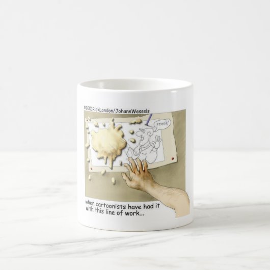 不機嫌な漫画家おもしろいの贈り物と収集品 コーヒーマグカップ (中央)