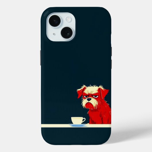 不機嫌な犬のコーヒータイム – かわいいミニマリスト電話Cas Case-Mate iPhoneケース (裏面)