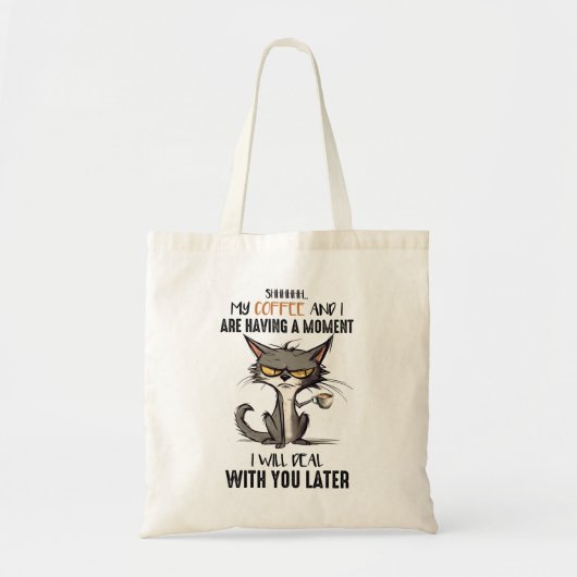 不機嫌な猫おもしろいことわざ トートバッグ (正面)