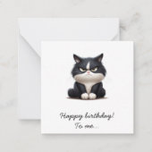 不機嫌な猫おもしろいハッピーバースデー ノートカード (正面)