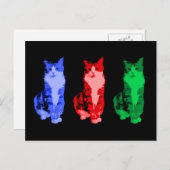 不機嫌な猫のアーポップ・アートのト ポストカード (正面/裏面)