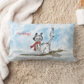 不機嫌な猫のクリスマスピロー ランバークッション (ブランケット)