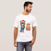不機嫌な猫のクリスマスムード Tシャツ (正面フル)