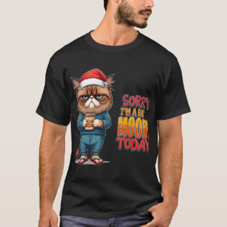 不機嫌な猫のクリスマスムード Tシャツ