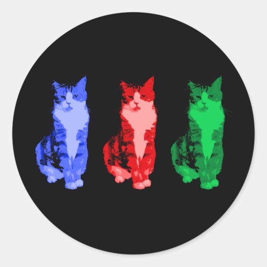 不機嫌な猫のステッポップ・アートのク ラウンドシール (正面)