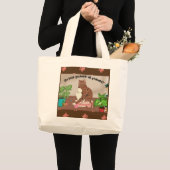 不機嫌な猫のトートバッグ ラージトートバッグ (正面(商品))