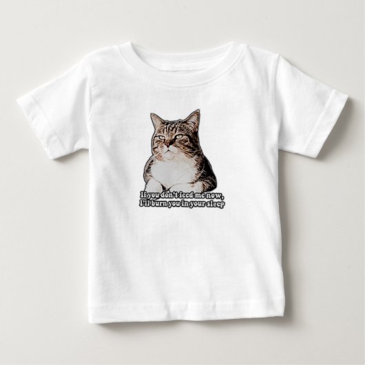 不機嫌な猫のミーム 猫好きさんや子猫の飼い主さんに ベビーTシャツ (正面)