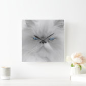 不機嫌な猫の悪の祖父 スクエア壁時計 (ホーム)