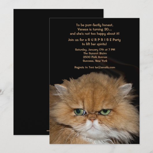 不機嫌な猫の招待状 招待状 (正面/裏面)